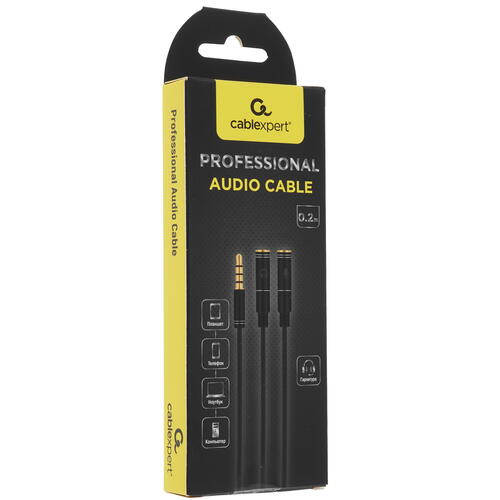 Купить Разветвитель   Cablexpert 3.5 mm jack x2 - 4-pin 3.5 mm jack черный  5452294. Характеристики, отзывы и цены в Донецке