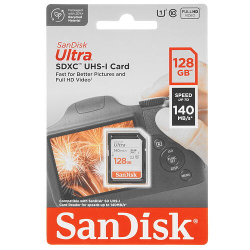 Купить Карта памяти SanDisk Ultra SDXC 128 ГБ [SDSDUNB-128G-GN6IN]  9102936. Характеристики, отзывы и цены в Донецке