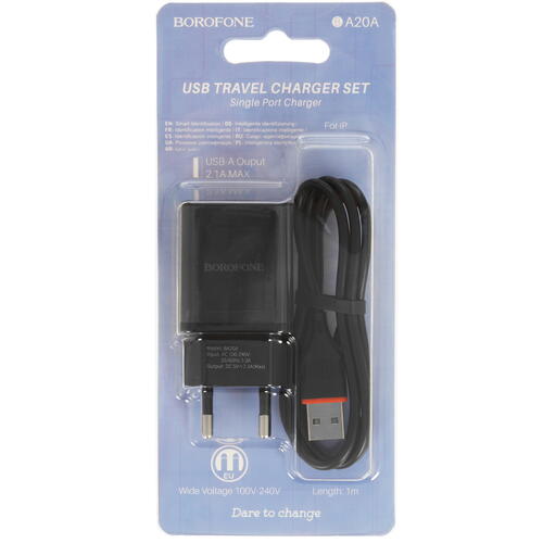 Купить Сетевое зарядное устройство Borofone BA20A Sharp черный  5367524. Характеристики, отзывы и цены в Донецке