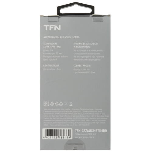 Купить Кабель   TFN 3.5 mm jack - 3.5 mm jack красный  5465821. Характеристики, отзывы и цены в Донецке