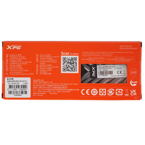 Купить Оперативная память ADATA XPG SPECTRIX D41 RGB [AX4U36008G18I-ST41] 8 ГБ  5031041. Характеристики, отзывы и цены в Донецке