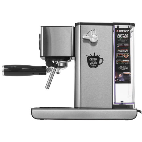 Купить Кофеварка рожковая Endever Costa-1090 серебристый  9014969. Характеристики, отзывы и цены в Донецке