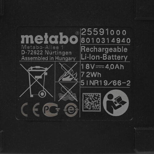 Купить Набор аккумуляторов и зарядных устройств Metabo Basic-Set 4.0 685049000 CAS 18V  1137823. Характеристики, отзывы и цены в Донецке