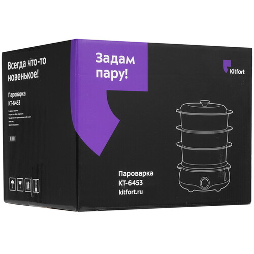 Купить Пароварка Kitfort КТ-6453 белый  9180266. Характеристики, отзывы и цены в Донецке