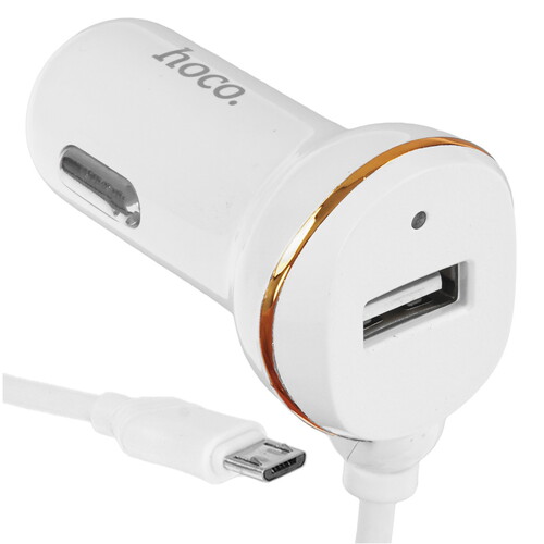 Купить Автомобильное ЗУ Hoco Z14 белый  9237868. Характеристики, отзывы и цены в Донецке