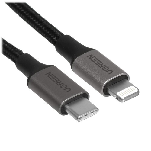 Купить Кабель круглый Ugreen Lightning 8-pin MFI - USB Type-C черный 1 м  9983458. Характеристики, отзывы и цены в Донецке