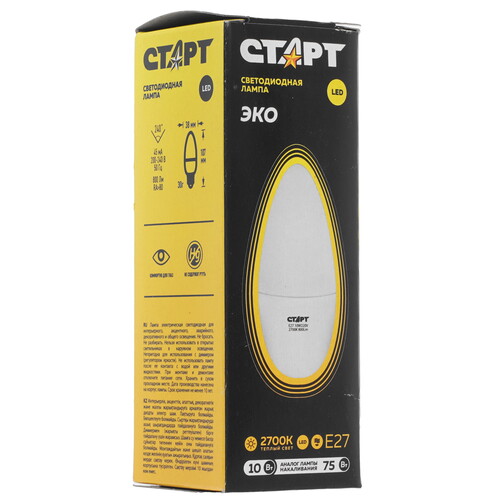 Купить Лампа светодиодная Старт LEDCandleE27 10W 30 WS  9180419. Характеристики, отзывы и цены в Донецке