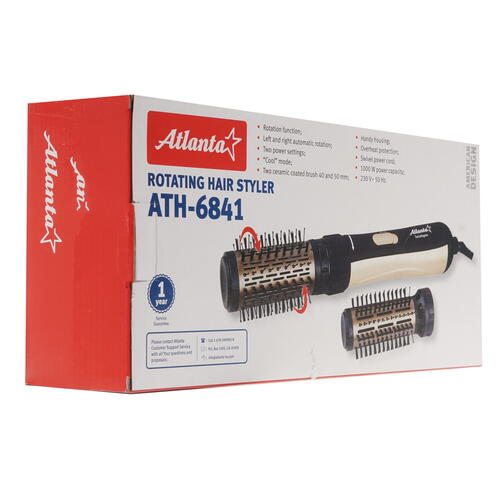 Купить Фен-щетка Atlanta ATH-6841 черный/золотистый  8121893. Характеристики, отзывы и цены в Донецке