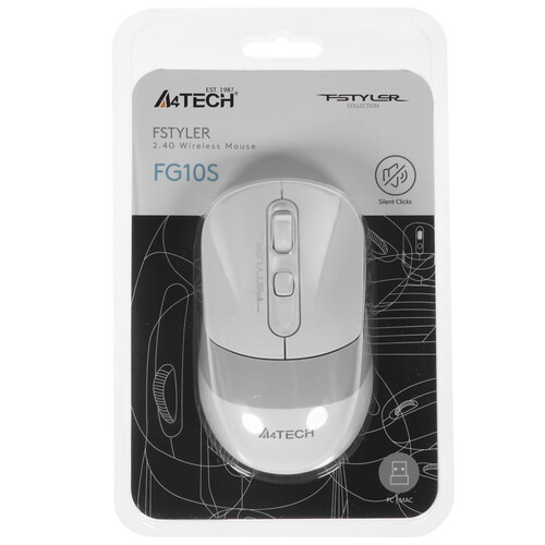 Купить Мышь беспроводная A4Tech Fstyler FG10S  8169530. Характеристики, отзывы и цены в Донецке