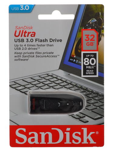 Купить Память USB Flash 32 ГБ SanDisk Ultra  0175219. Характеристики, отзывы и цены в Донецке