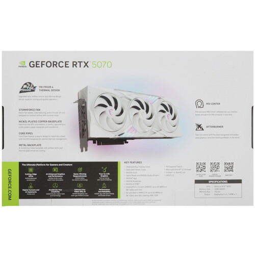 Купить Видеокарта MSI GeForce RTX 5070 GAMING TRIO WHITE OC  5617109. Характеристики, отзывы и цены в Донецке