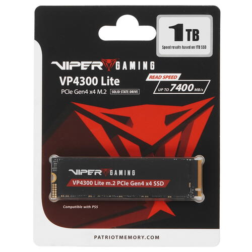 Купить 1000 ГБ M.2 NVMe накопитель Patriot Viper VP4300 Lite [VP4300L1TBM28H]  5446647. Характеристики, отзывы и цены в Донецке