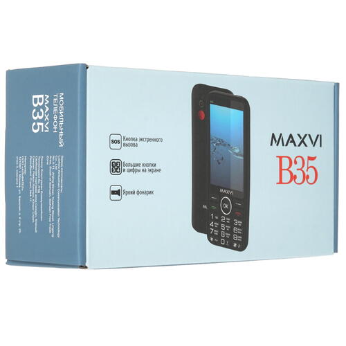 Купить Сотовый телефон Maxvi B35 синий  9916944. Характеристики, отзывы и цены в Донецке