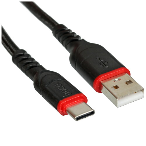 Купить Кабель круглый Hoco USB Type-C - USB 2.0 Type-A черный 1 м  5475033. Характеристики, отзывы и цены в Донецке