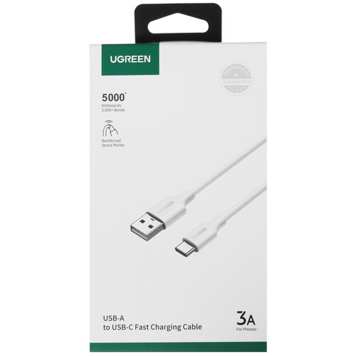 Купить Кабель круглый Ugreen USB Type-C - USB 2.0 Type-A белый 1.5 м  9983688. Характеристики, отзывы и цены в Донецке