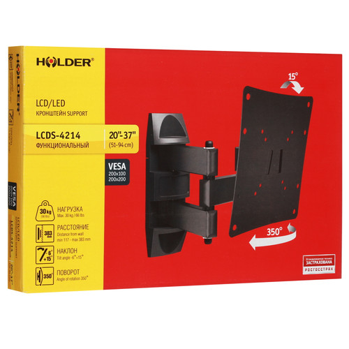 Купить Кронштейн для ТВ Holder LCDS-4214 черный  1664021. Характеристики, отзывы и цены в Донецке