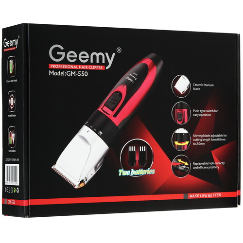 Купить Машинка для стрижки Geemy GM-550 красный/черный  5492147. Характеристики, отзывы и цены в Донецке