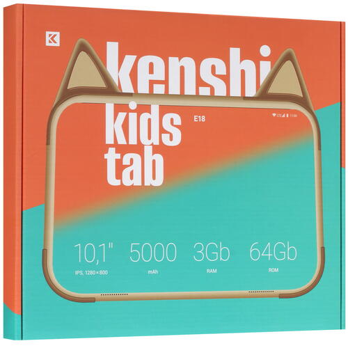 Купить 10.1" Планшет KENSHI Kids E18 LTE 64 ГБ бежевый  5404443. Характеристики, отзывы и цены в Донецке