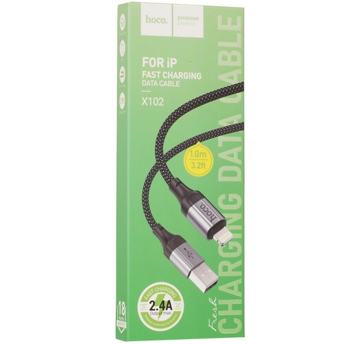 Купить Кабель круглый Hoco Lightning 8-pin - USB 2.0 Type-A черный 1 м  9238232. Характеристики, отзывы и цены в Донецке