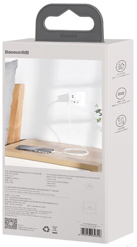 Купить Кабель круглый Baseus Lightning 8-pin - USB Type-C белый 1.5 м  5627693. Характеристики, отзывы и цены в Донецке