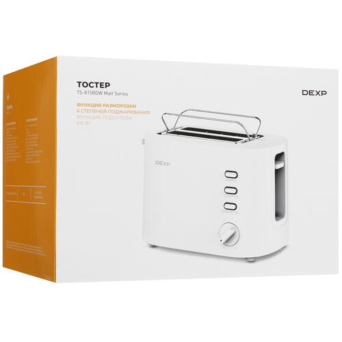 Купить Тостер DEXP TS-815RDW Matt Series белый  5420104. Характеристики, отзывы и цены в Донецке