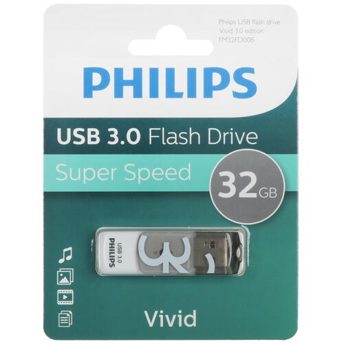 Купить Память USB Flash 32 ГБ PHILIPS VIVID3.0  5462996. Характеристики, отзывы и цены в Донецке