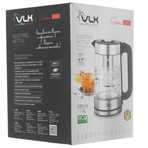 Купить Электрочайник VLK Siena-6565 серебристый  9216776. Характеристики, отзывы и цены в Донецке