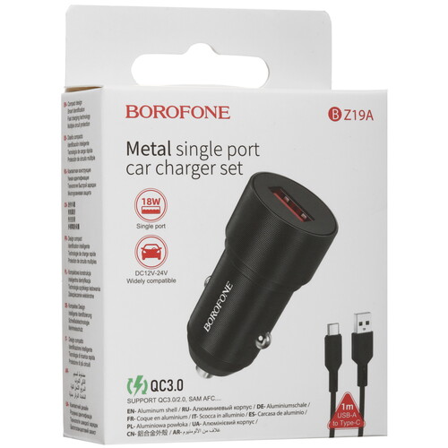 Купить Автомобильное ЗУ Borofone BZ19A Wisdom черный  5473088. Характеристики, отзывы и цены в Донецке