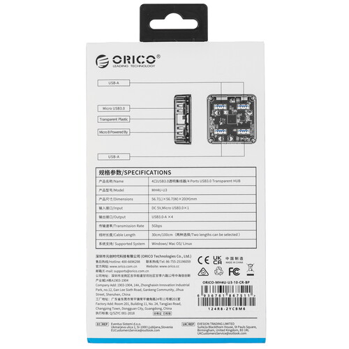 Купить USB-разветвитель ORICO MH4U-U3-10-CR-BP  5471144. Характеристики, отзывы и цены в Донецке