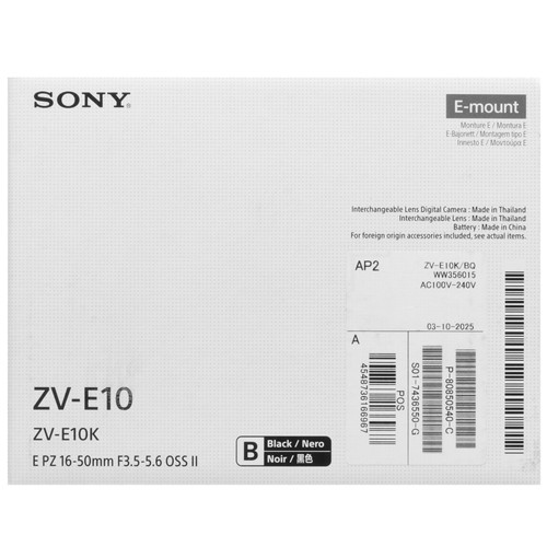 Купить Беззеркальный фотоаппарат Sony Alpha ZV-E10 kit E PZ 16-50mm F3.5-5.6 OSS II черный  5660326. Характеристики, отзывы и цены в Донецке