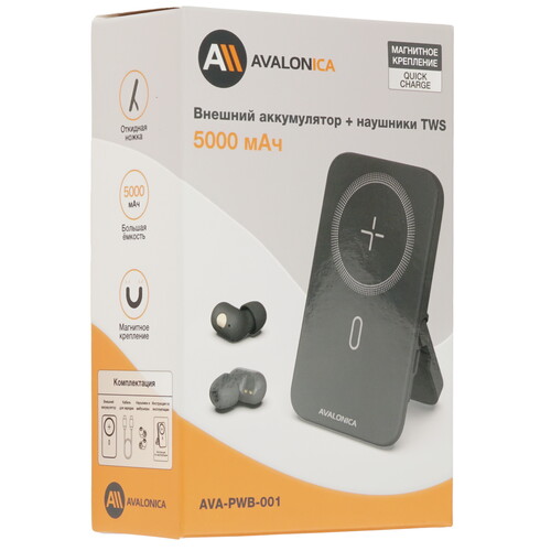Купить Портативный аккумулятор Avalonica AVA-PWB-001 черный  9233350. Характеристики, отзывы и цены в Донецке