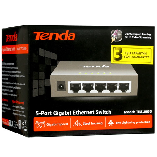 Купить Коммутатор Tenda TEG1005D  5368389. Характеристики, отзывы и цены в Донецке