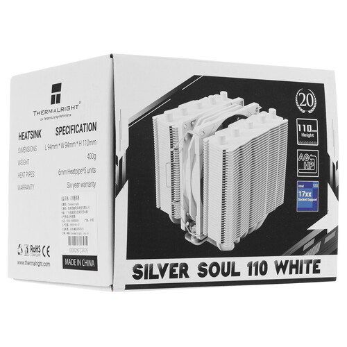 Купить Кулер для процессора Thermalright Silver Soul 110 White  5421910. Характеристики, отзывы и цены в Донецке