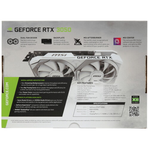 Купить Видеокарта MSI Geforce RTX 3050 VENTUS 2X XS WHITE OC  5480293. Характеристики, отзывы и цены в Донецке