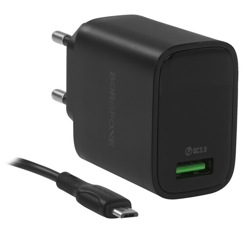 Купить Сетевое зарядное устройство Borofone BA95A черный  5639713. Характеристики, отзывы и цены в Донецке
