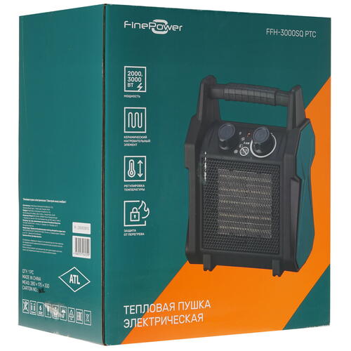 Купить Тепловая пушка электрическая FinePower FFH-3000SQ PTC  5400789. Характеристики, отзывы и цены в Донецке
