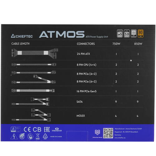 Купить Блок питания Chieftec ATMOS 850W  5449744. Характеристики, отзывы и цены в Донецке