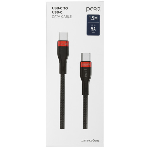 Купить Кабель PERO USB Type-C - USB Type-C черный  9918435. Характеристики, отзывы и цены в Донецке