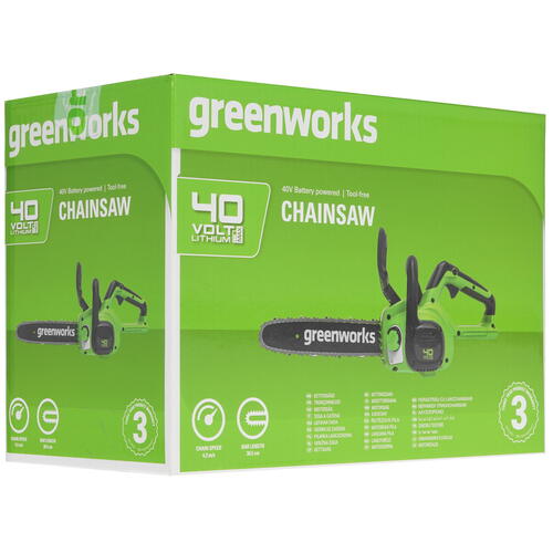 Купить Аккумуляторная цепная пила GreenWorks G40CS30IIK4  шина - 30 см (12")  5081490. Характеристики, отзывы и цены в Донецке