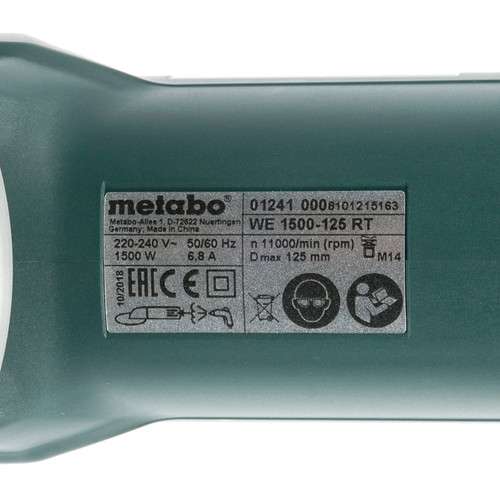 Купить Углошлифовальная машина (УШМ) Metabo WE 1500-125 RT  1099271. Характеристики, отзывы и цены в Донецке