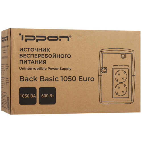 Купить ИБП Ippon Back Basic 1050 Euro  5624055. Характеристики, отзывы и цены в Донецке