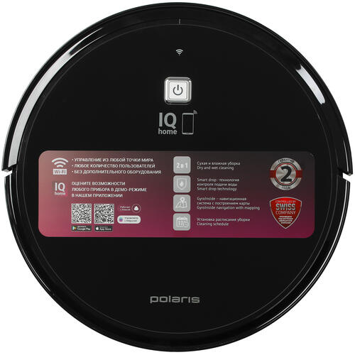 Купить Робот-пылесос Polaris PVCR Wave 15 WiFi IQ Home Aqua черный  5054872. Характеристики, отзывы и цены в Донецке