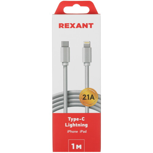 Купить Кабель круглый REXANT Lightning 8-pin - USB Type-C белый 1 м  9131359. Характеристики, отзывы и цены в Донецке