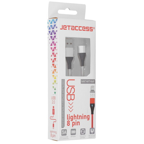 Купить Кабель круглый JETACCESS Lightning 8-pin - USB 2.0 Type-A серебристый 1 м  5617834. Характеристики, отзывы и цены в Донецке