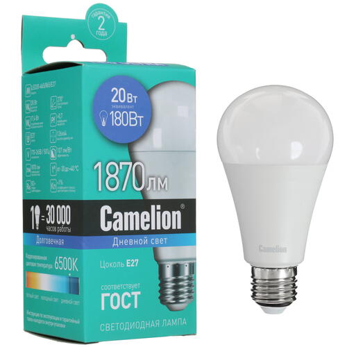 Купить Лампа светодиодная Camelion LED E27/A65/20w/865  1621601. Характеристики, отзывы и цены в Донецке