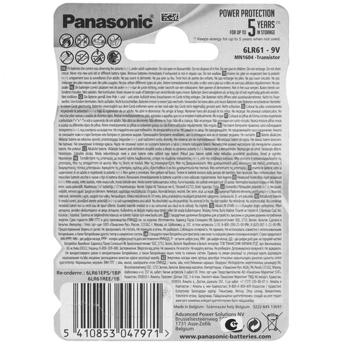 Купить Батарейка Panasonic Everyday Power крона (6LR61/6F22/CR-9V)  9220299. Характеристики, отзывы и цены в Донецке