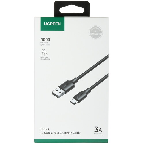 Купить Кабель круглый Ugreen USB Type-C - USB 2.0 Type-A черный 2 м  9983687. Характеристики, отзывы и цены в Донецке