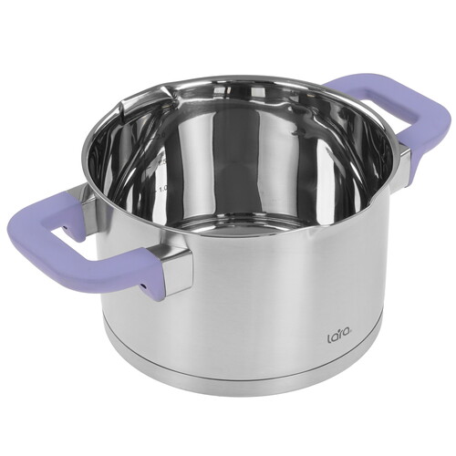 Купить Кастрюля Lara Лаванда LR02-254 5 л 22 см серебристый  9137075. Характеристики, отзывы и цены в Донецке
