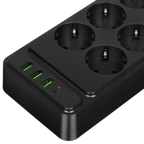 Купить Сетевой фильтр AGNI TP-FS4U6E-C черный  9289294. Характеристики, отзывы и цены в Донецке