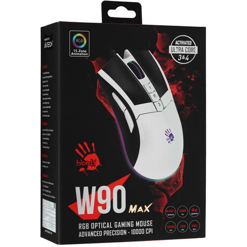 Купить Мышь проводная A4Tech Bloody W90 Max  белый  9280319. Характеристики, отзывы и цены в Донецке